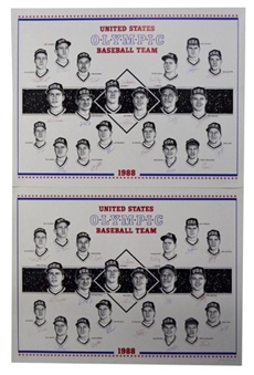 Lot of Two (2) 1988 Olympic Baseball Team Signed Lithographs